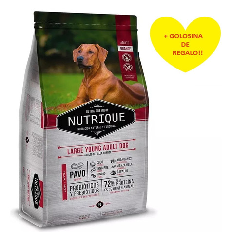 Alimento Nutrique Perro Adulto Grande Large 15k + Regalo!!