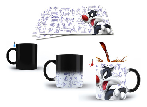Taza Magica Personalizada Looney Tunes Con Nombre Modelo 4