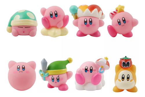 Prensa Fofa De Pvc De 8 Peças De Anime Kirby Figure Toy