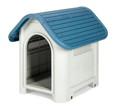 Casa Para Perro Chico Mediano Termica De Plástico Exterior Color Azul