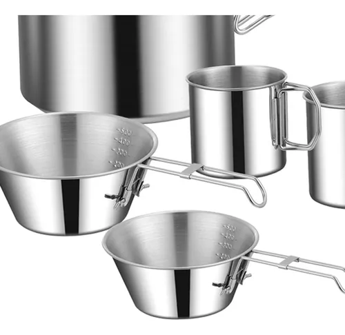 Juego De Ollas De Cocina Mango Portátil Plegable Para