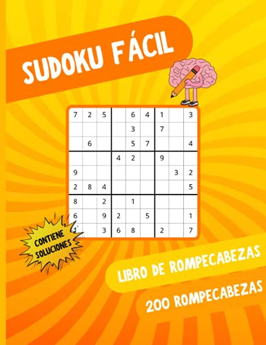 Sudoku Facil: 200 Sudokus De Gran Tamaño Con Soluciones
