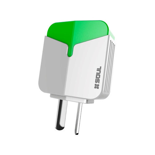 Cargador Rapido Doble Usb 2.4 Ampers + Cable Para iPhone Color Verde