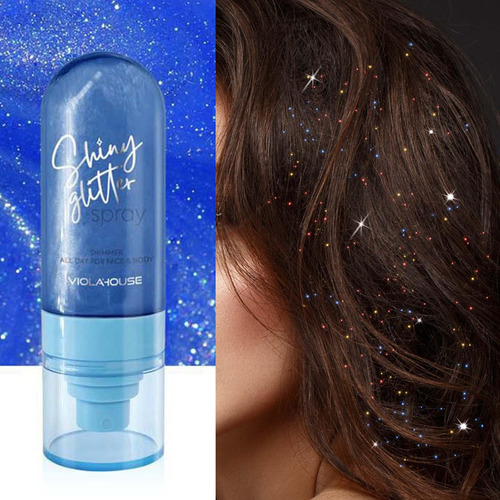 Body Glitter Glitter Hairspray High Gloss Impermeable Azul