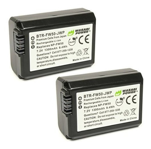 Paquete De 2 Baterias Wasabi Power Para Sony Npfw50 Compatib