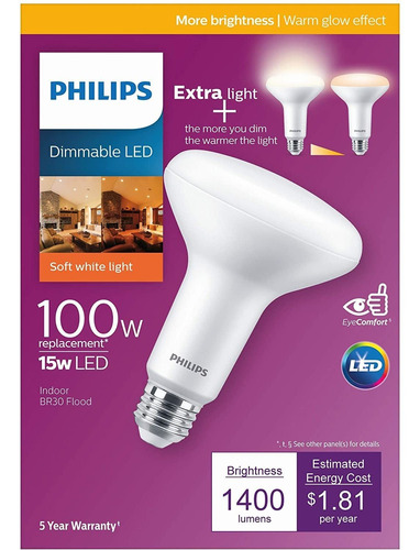 Philips Led 558023 Br30 Foco De Inundación Pecado Parpadeo C