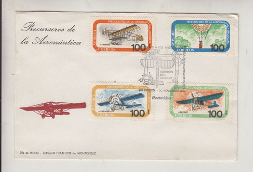 1974 Uruguay Precursores De Aeronautica Sobre Fdc Filatelia