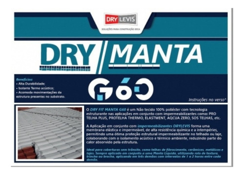 Manta De Bidim Drymanta G60 Telhado 10m2 Cor Branco