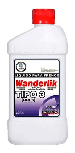 Liquido De Freno Wander Dot 3 Wanderlik 500cc Sia+