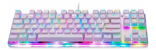 Teclado gamer Motospeed K87S QWERTY inglés US color blanco con luz RGB