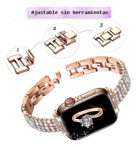 Malla Correa Para Apple Watch Metalica Muchos Talles Negro 3.8 Cm