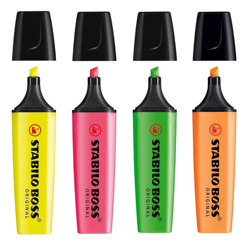 Stabilo Boss Marca Texto - Conjunto Com 4 Cores