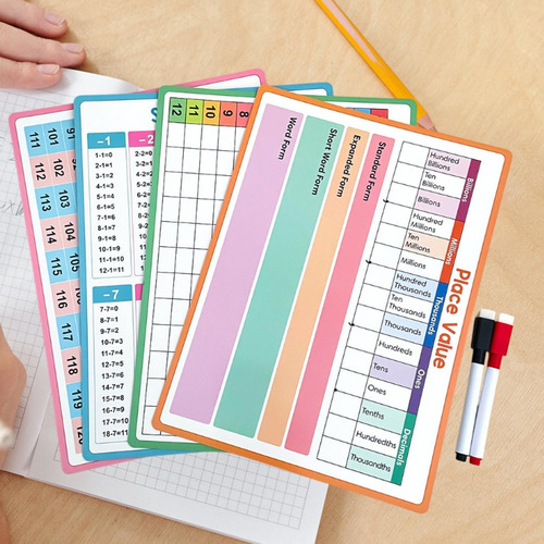 4pcs Tabla De Sustracción De La Tabla De Matemáticas De
