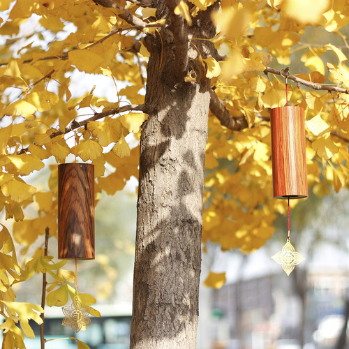 Chakra Chimes, Campanillas De Viento De Bambú Natural, Acord