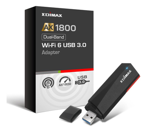 Adaptador Usb 3.0 Wi-fi 6 Ax1800 Edimax - Banda Dual,