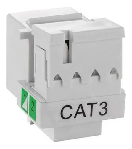 10 Conector Fêmea Rj11 Jack Telef. Keystone Cat3 4 Via Bran