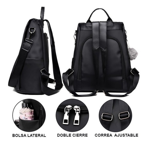 Imagen 5 de 7 de Bolsa Mochila Dama Multifuncional Antirrobo Elegante Tow