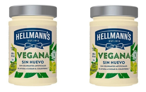 Mayonesa Vegana Hellmann´s Vegan Sin Huevo Importada 2pz