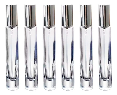 Frasco De Vidrio Perfume Decant 10ml A A Rosca X 50 Unidades Plateado