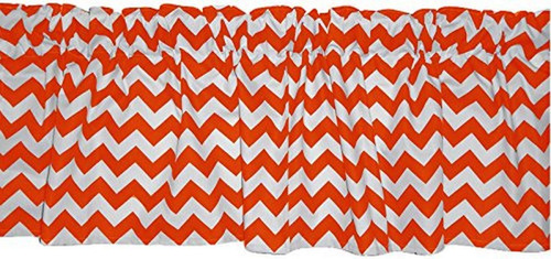 Baby Doll Chevron Cenefa Para Ventana, Anaranjado