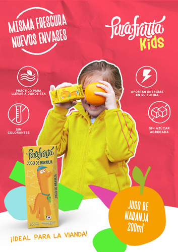 Jugo De Naranja Pura Frutta Kids 12 X 250 Ml