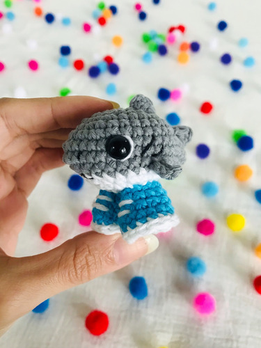 Tralalero Tralala Amigurumi Llavero Mini Tralalerito Tiburon Gris