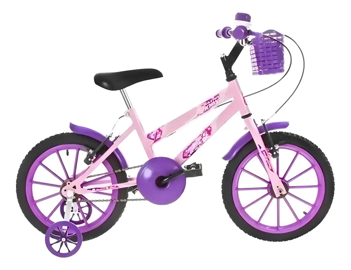Bicicleta Aro 16 Infantil Ultra Kids Com Rodinha Cor Rosa