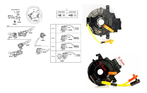 Cinta Espiral Volante Toyota Hilux 2.7 L 2008 2009 2010