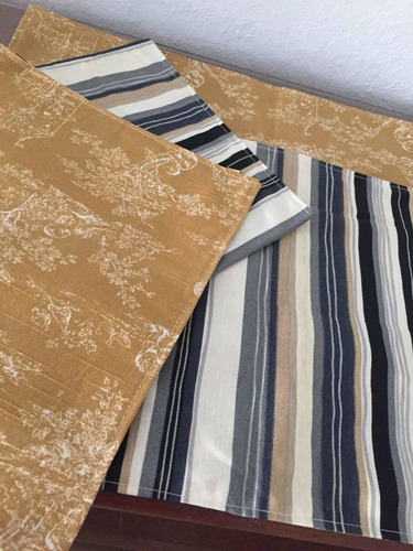 Set De 4 Manteles Indivuduales Reversibles