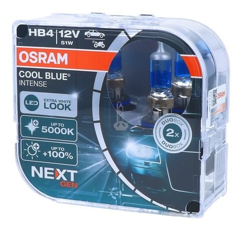 Ampolletas Hb4/9006 Osram Cool Blue® Intense 5000k Next Gen