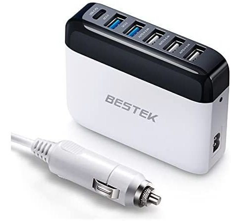 Cargador Bestek Para Auto Multipuerto Usb 6 Puertos -blanco