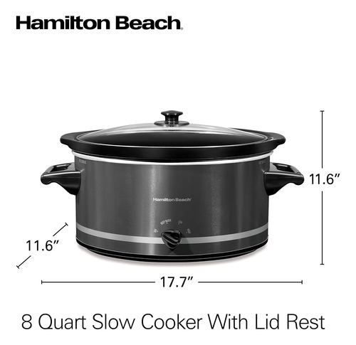 Olla De Cocción Lenta Hamilton Beach 8qt 3 Temp Negra