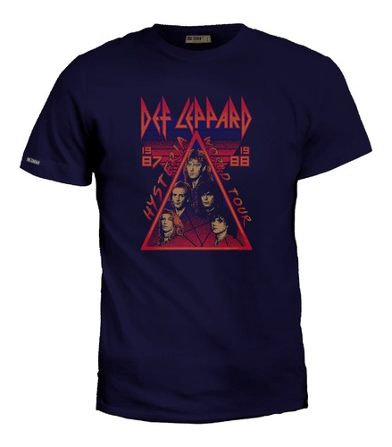 Camiseta Def Leppard Rostros Hysteria World Tour 1987 Bto