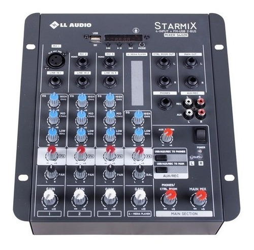 Mesa De Som 4 Canais Starmix Bluetooth Bt S402r Ll Audio (Recondicionado)