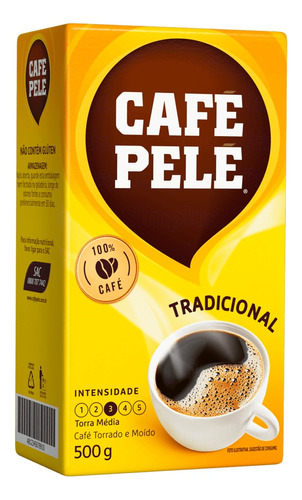 Cafe Pele Molido Tradicional 500g Sin Azucar Import. Brasil