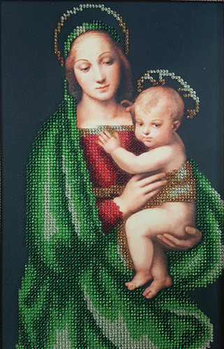 Kit Bordado Cuenta Madonna And The Child Needlepoint Tapiz