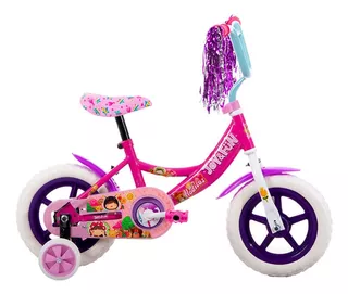 Bicicleta Veloci Joy & Fun Haditas Eva R12 Rosa Infantil