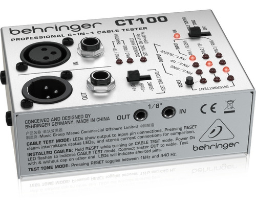 Behringer Ct100 Cable Tester 6 Tipos De Conectores