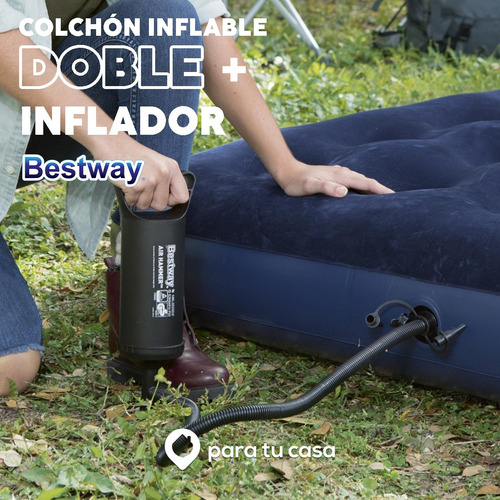 Colchón Colchoneta Inflable 2 Plazas + Inflador Bestway Ct