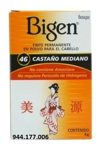 Tinte Natural Bigen Para Cabello Cubre Canas / Sin Amoniaco