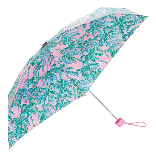 Lilly Pulitzer Mini Paraguas De Viaje, Lindo Paraguas Con Ap