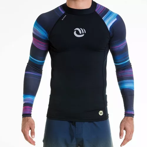 Camiseta Surfista c/ proteção solar em lycra FPS 50 Marinho