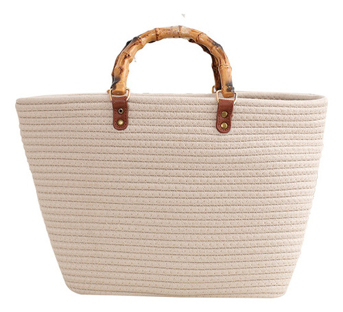 Bolso De Mano De Cuerda De Algodón Tejido