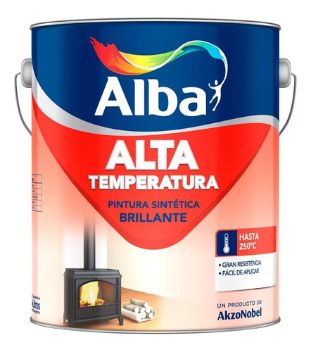 Pintura Sintética Alta Temperatura Aluminio 4 Lts Alba - Mm