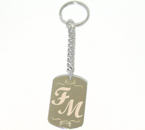 Llavero Acero Quirurgico Grabado Iniciales Frase Logo Laser