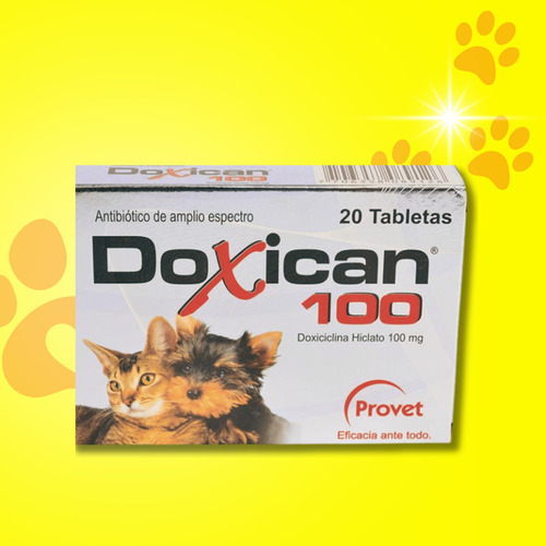 Doxican  Doxiciclina Hiclato 100 Mg 20 Tab Dog Y Cat