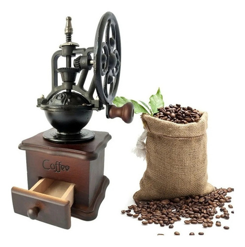 Moedor De Café Manual, Estilo Antigo Com Cabo De Ferro