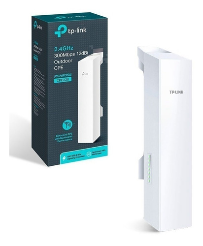 Imagen 1 de 6 de Antena Cpe Exterior Tp-link Cpe220 2.4ghz 300mb 13km 12dbi