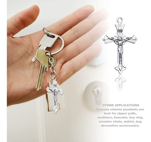 50pcs Alloy Cross Charms Pendants Jewelry Rosary Cross Charm