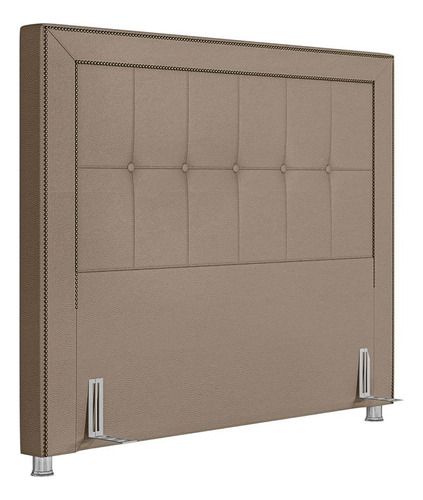 Cabeceira Cama Box Casal 140cm Paolla P02 Sintético Bege Cor Creme